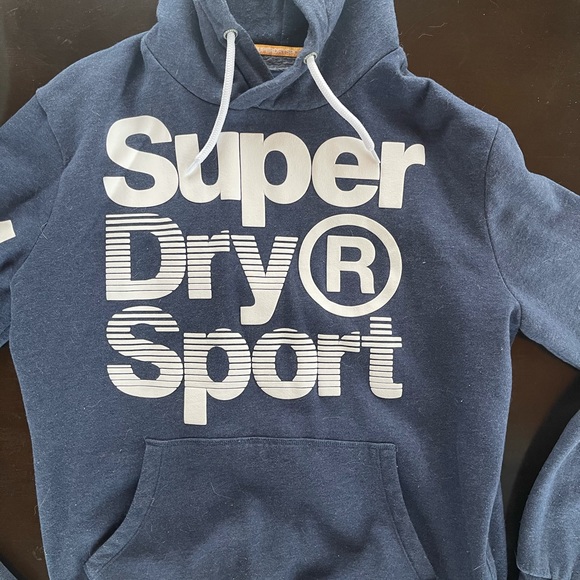 Puffer Writing Hoodie, Super Dry Sport Blue Medium (60%+ OFF) - Picture 3 of 7